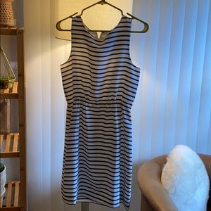 J Crew navy striped dress